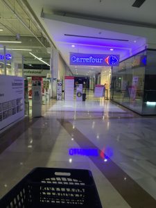 Carrefour, only open for essential purchases