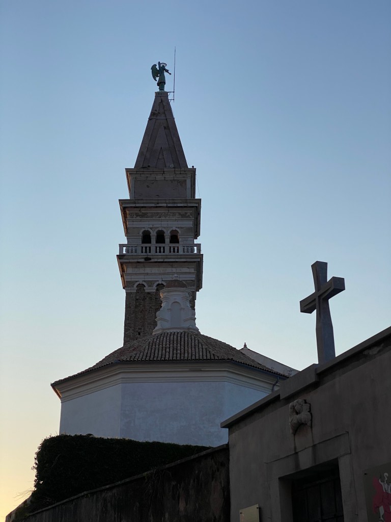 Church tower, silhouette