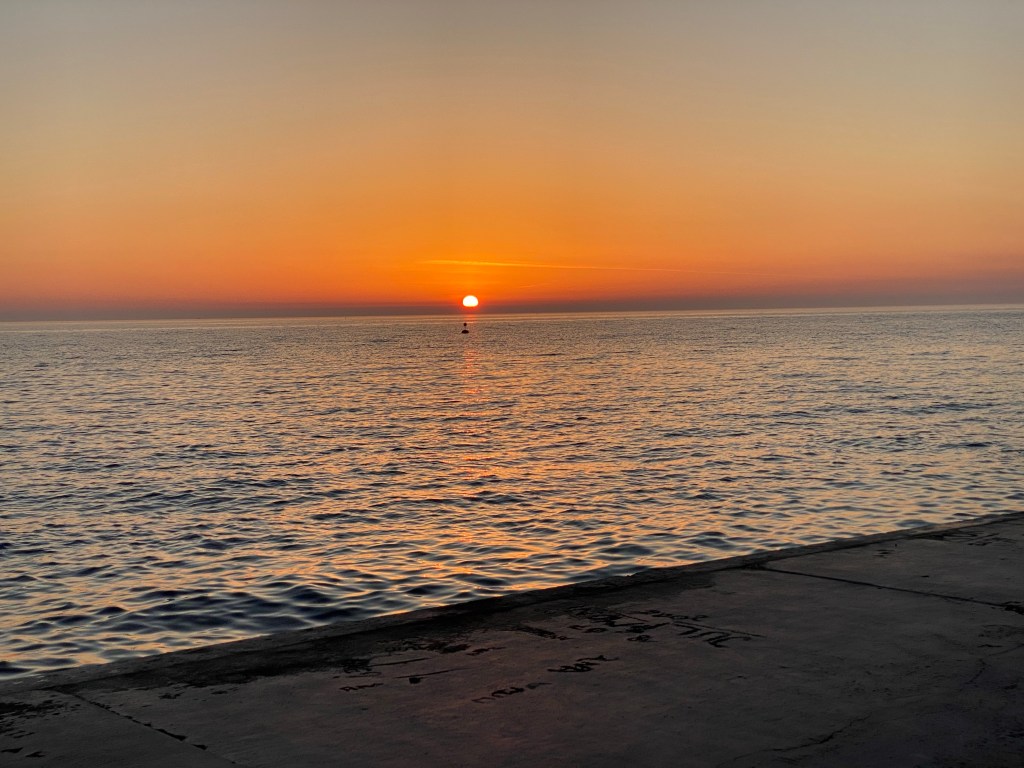 sunset, sea, colours