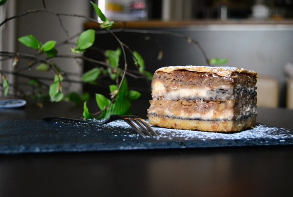 Slovenian poppy-seed and walnut cake