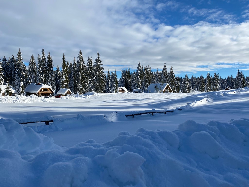Mountain huts, winter