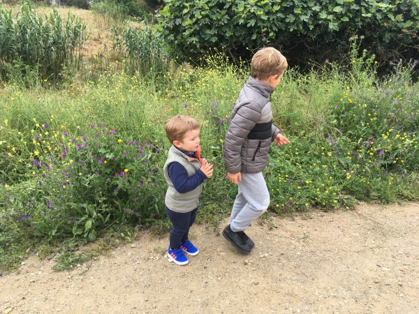 Children in Spain are allowed out for a walk