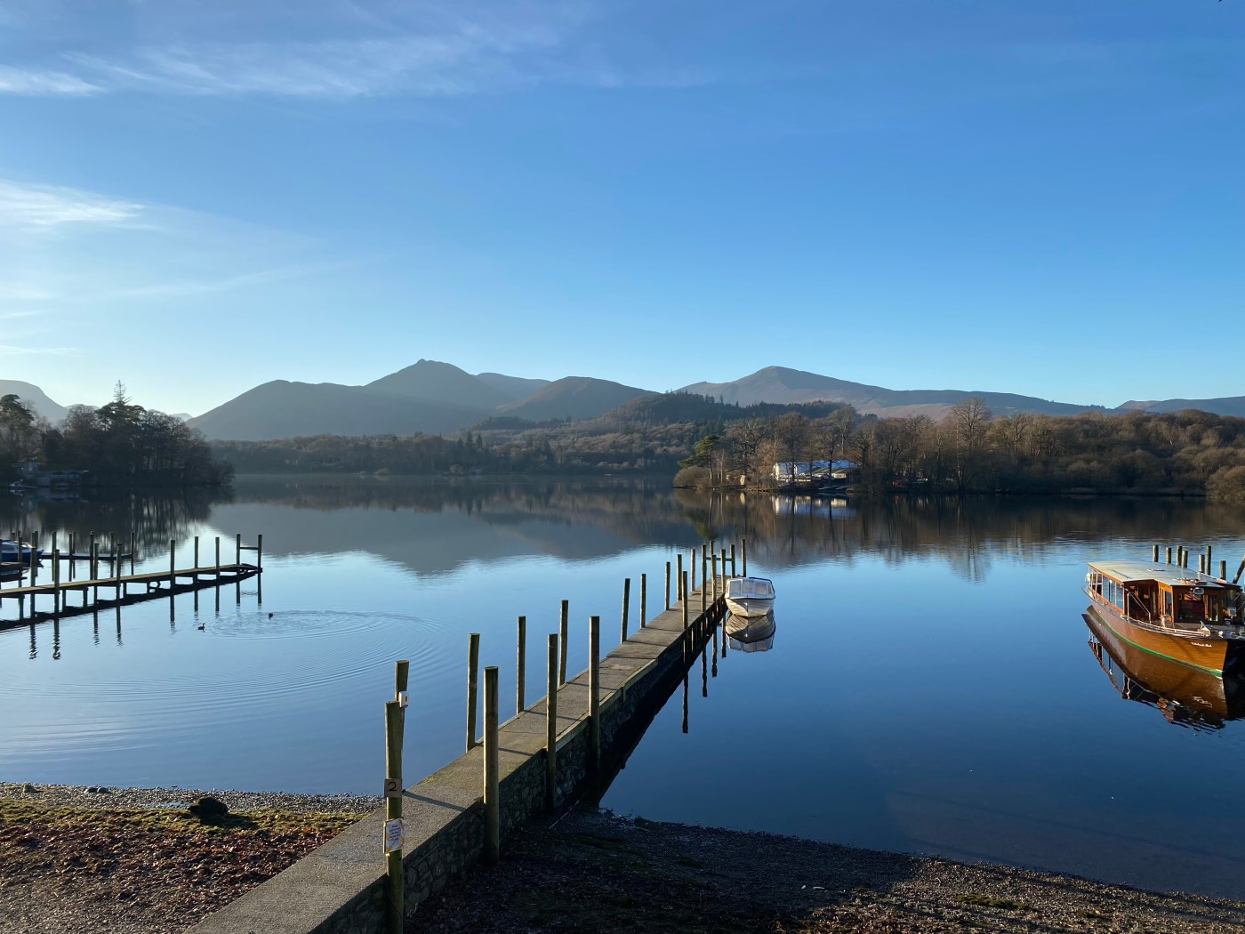 Lake, mountains, reflections