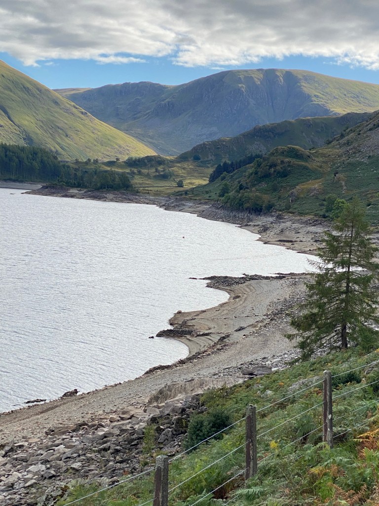 Lake shore and mountain