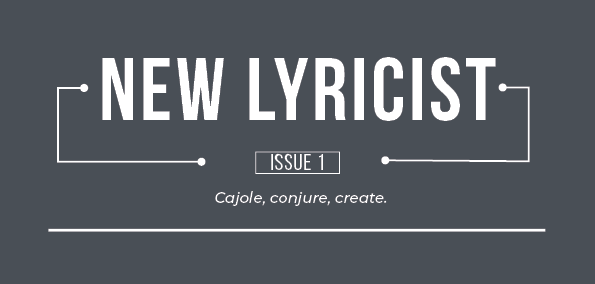 Magazine Header, white text on grey background