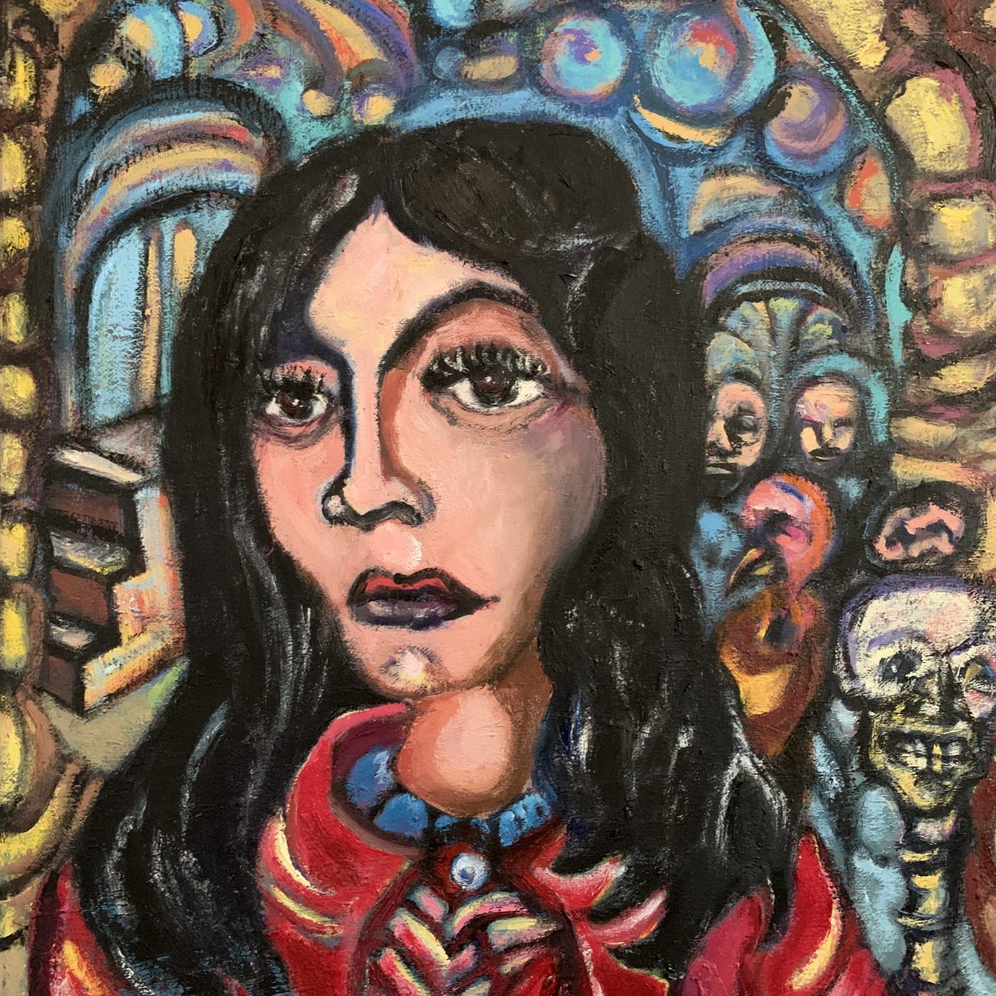 Woman in fantastic scene