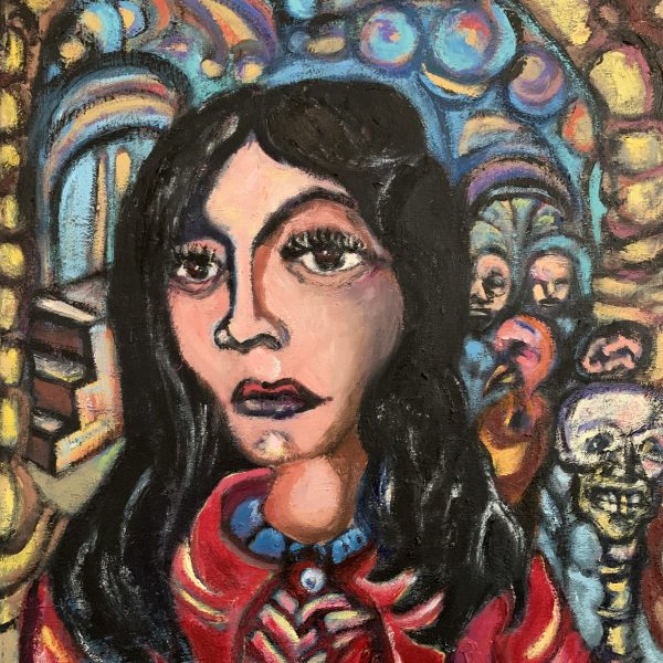 Woman in fantastic scene